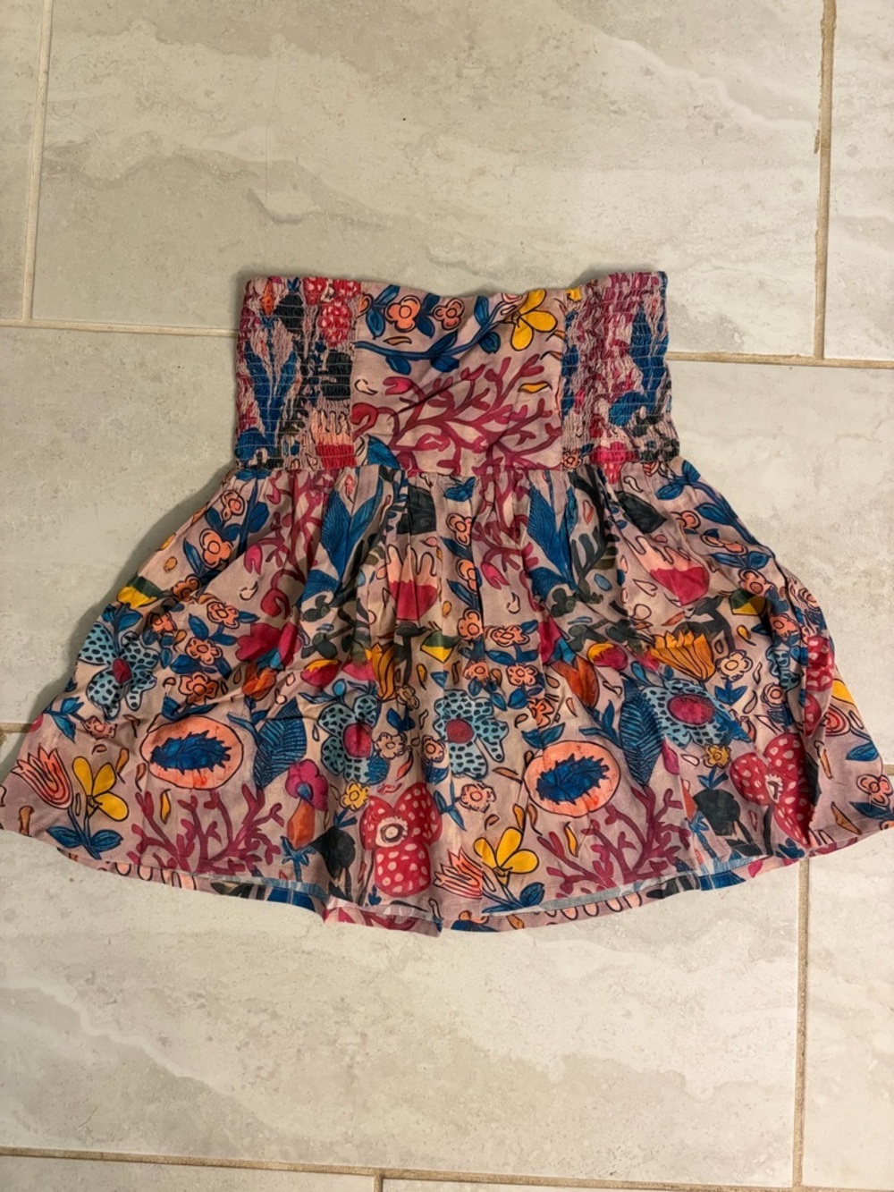 NATURAL LIFE Multicolor Floral Smocked Circle Skirt